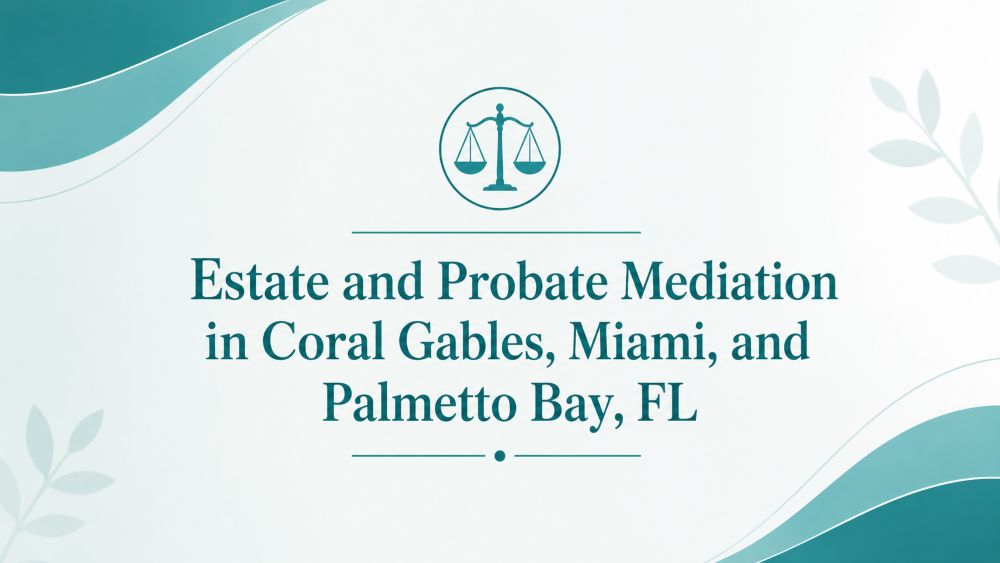 Estate and Probate Mediation in Coral Gables, Miami, and Palmetto Bay, FL